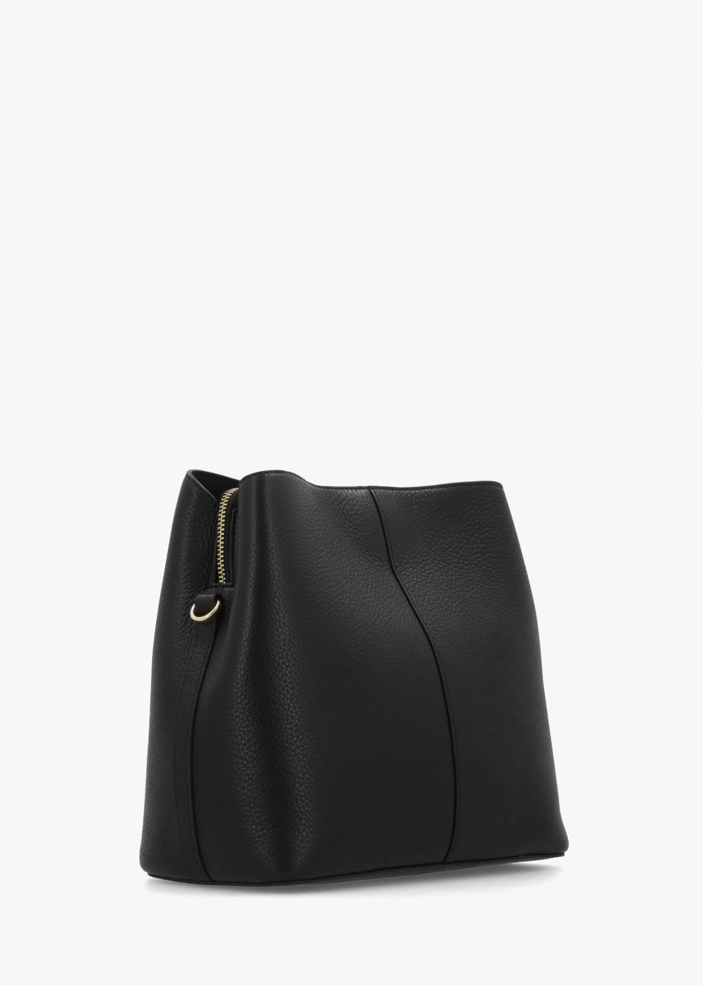 Dukes Place Medium Compartment Black Grained Leather Cross-Body Bag