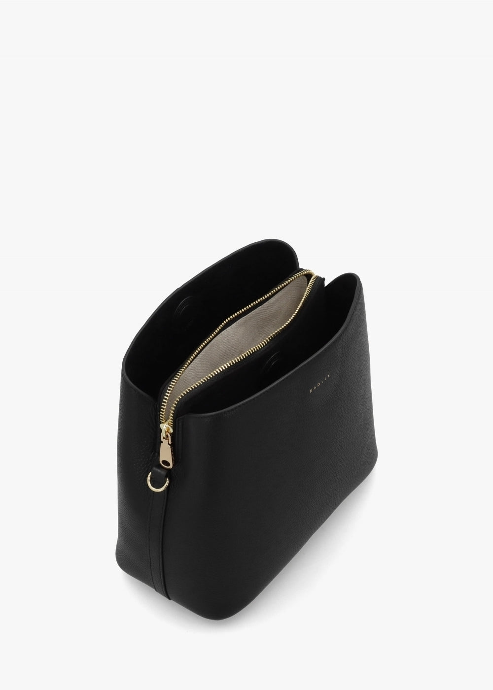 Dukes Place Medium Compartment Black Grained Leather Cross-Body Bag