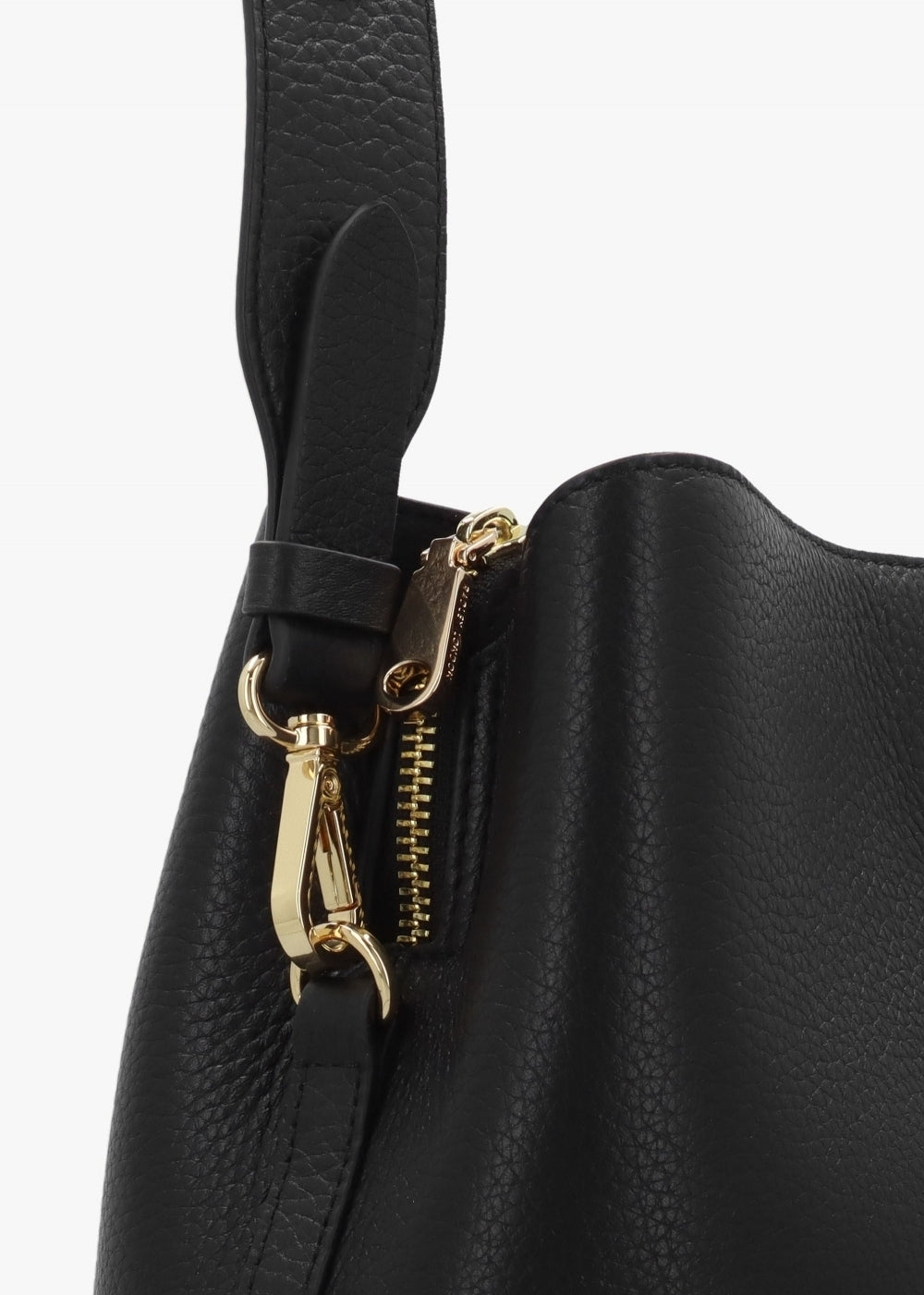 Dukes Place Medium Compartment Black Grained Leather Cross-Body Bag