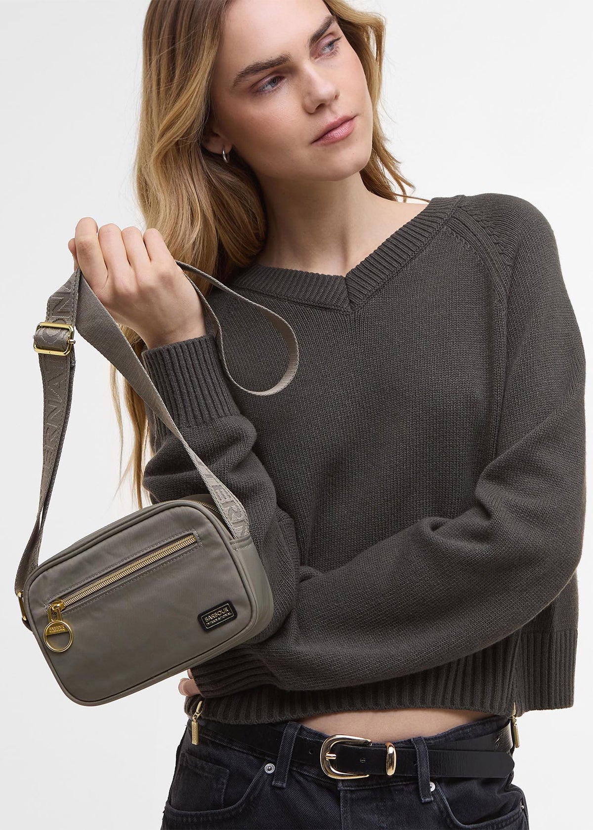 Micro Qualify Dusky Khaki Cross-Body Bag