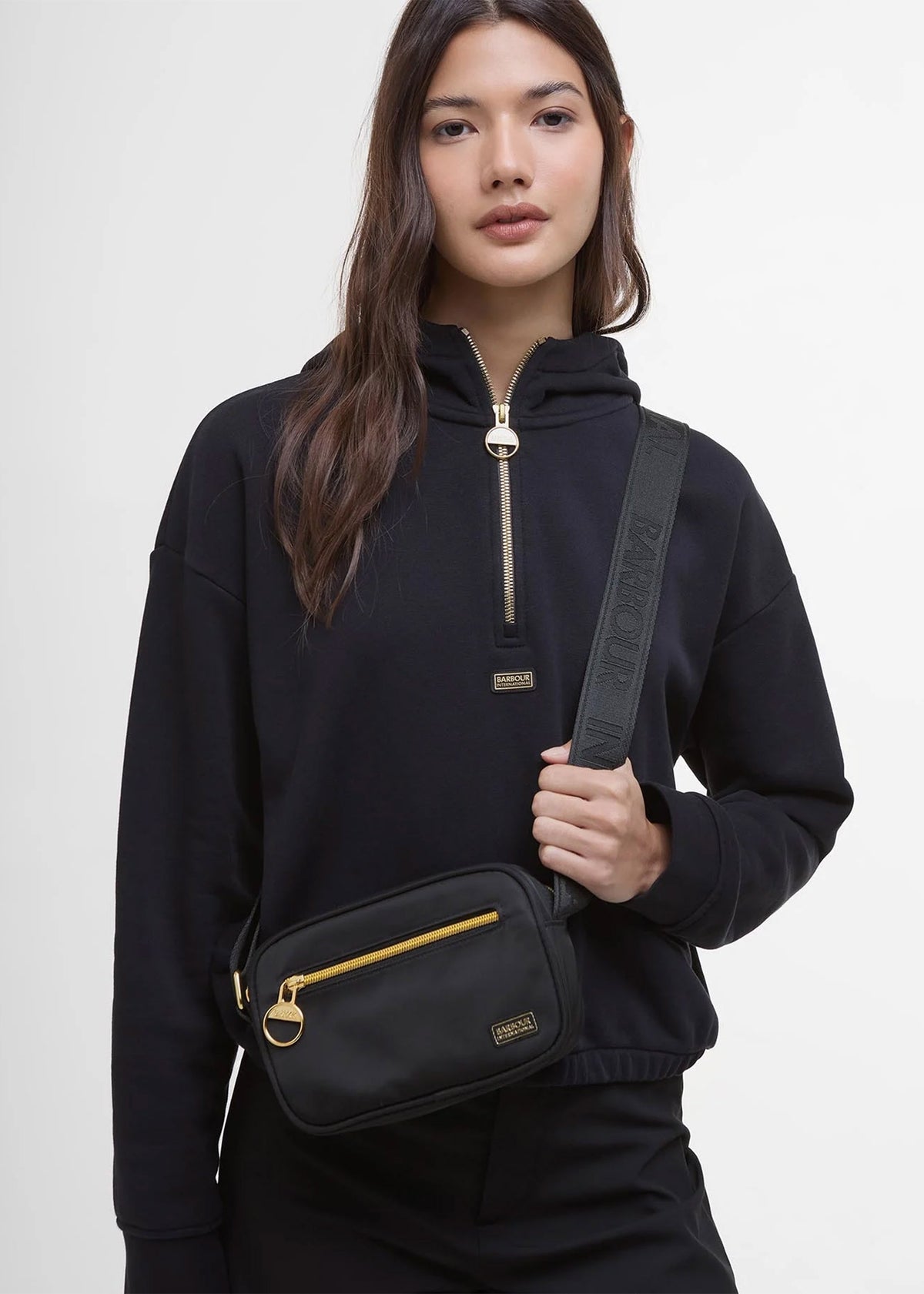 Micro Qualify Black Cross-Body Bag