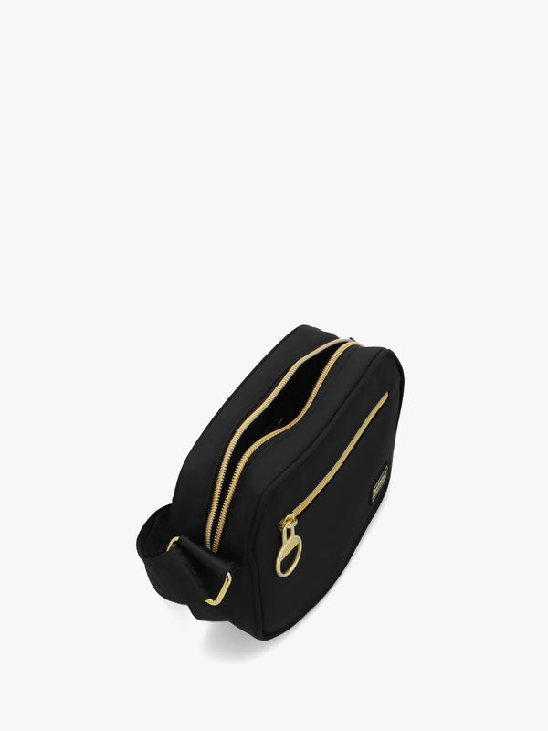 Micro Qualify Black Cross-Body Bag