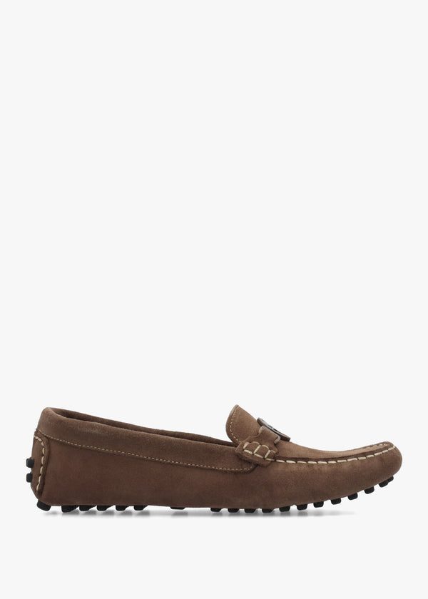 Laire Light Trench Suede Driving Loafers