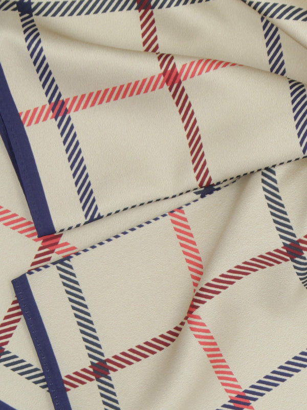 Mackworth Beige Tattersall Neckerchief Scarf
