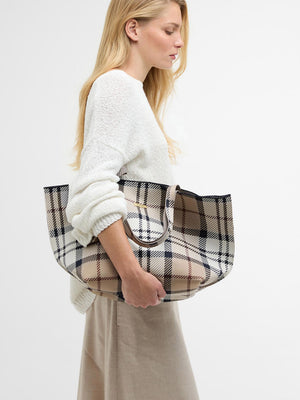 Layla Large Rosewood Tartan Tote Bag