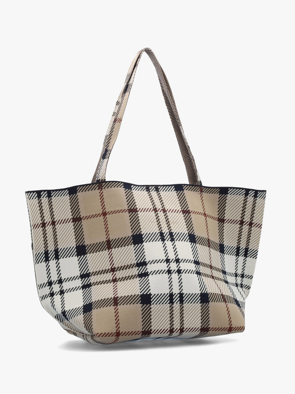 Layla Large Rosewood Tartan Tote Bag