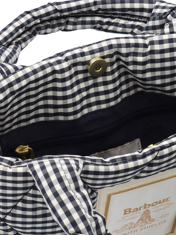 Riah Mini Navy Checked Tote Bag