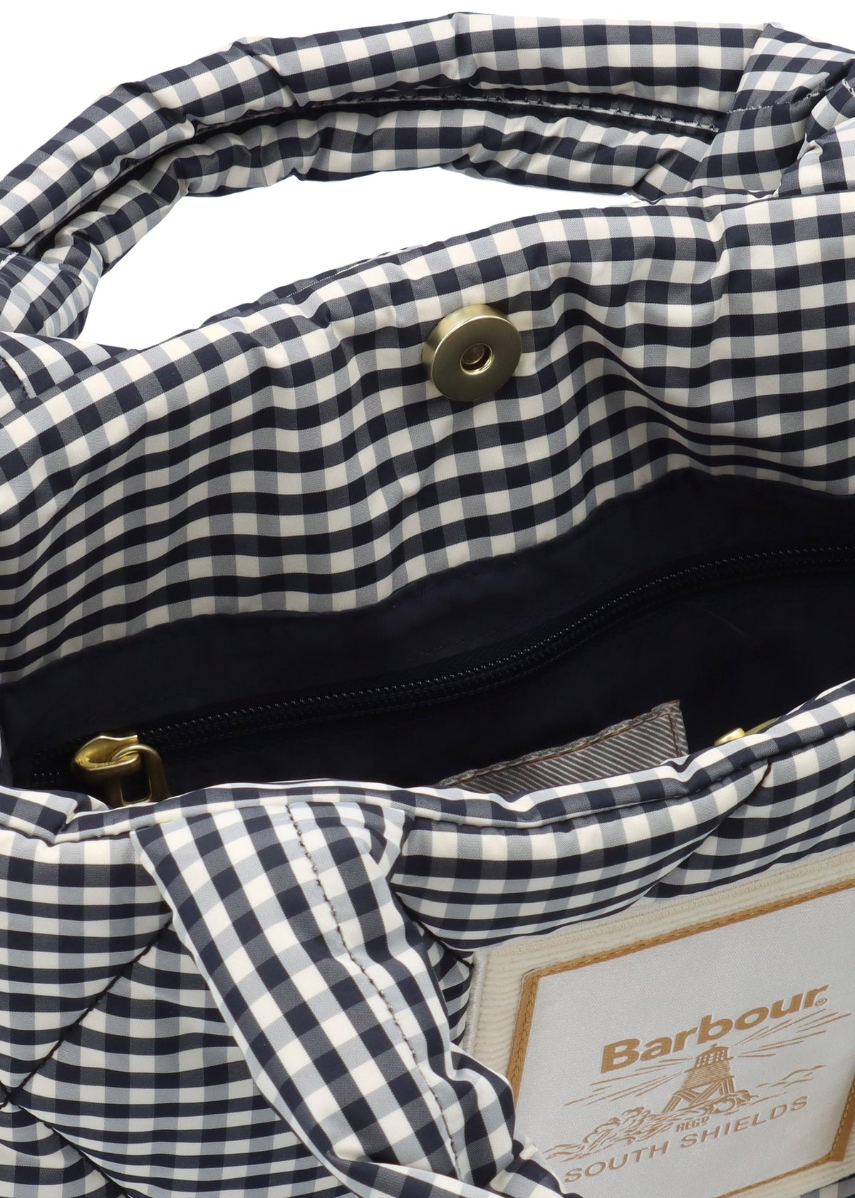 Riah Mini Navy Checked Tote Bag