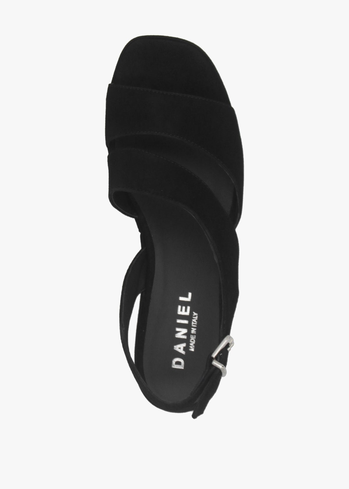 Sona Black Suede Asymmetric Flatform Sandals