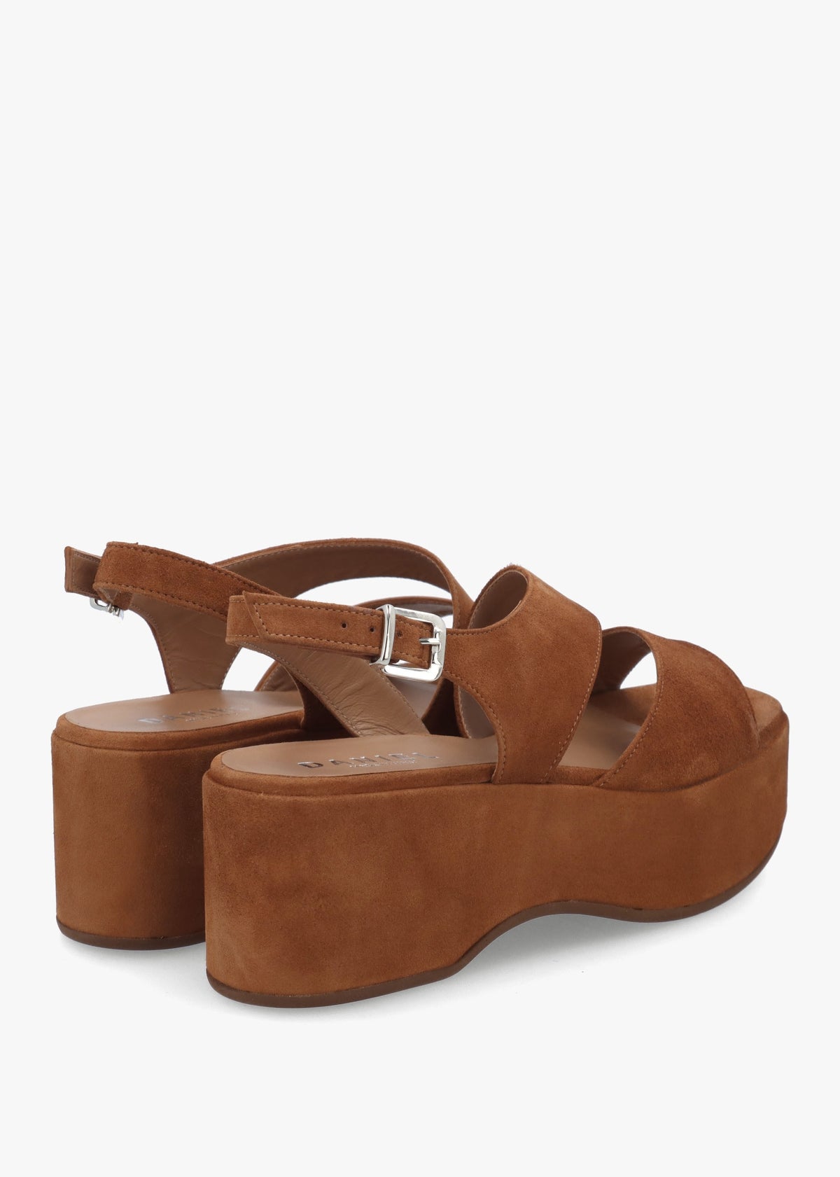 Sona Tan Suede Asymmetric Flatform Sandals