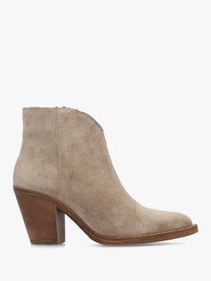Lestern Taupe Suede Western Ankle Boots