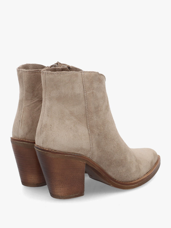 Lestern Taupe Suede Western Ankle Boots