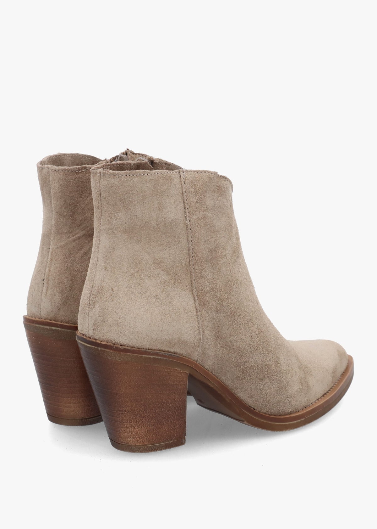 Lestern Taupe Suede Western Ankle Boots