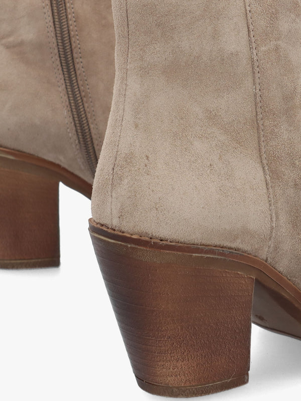 Lestern Taupe Suede Western Ankle Boots