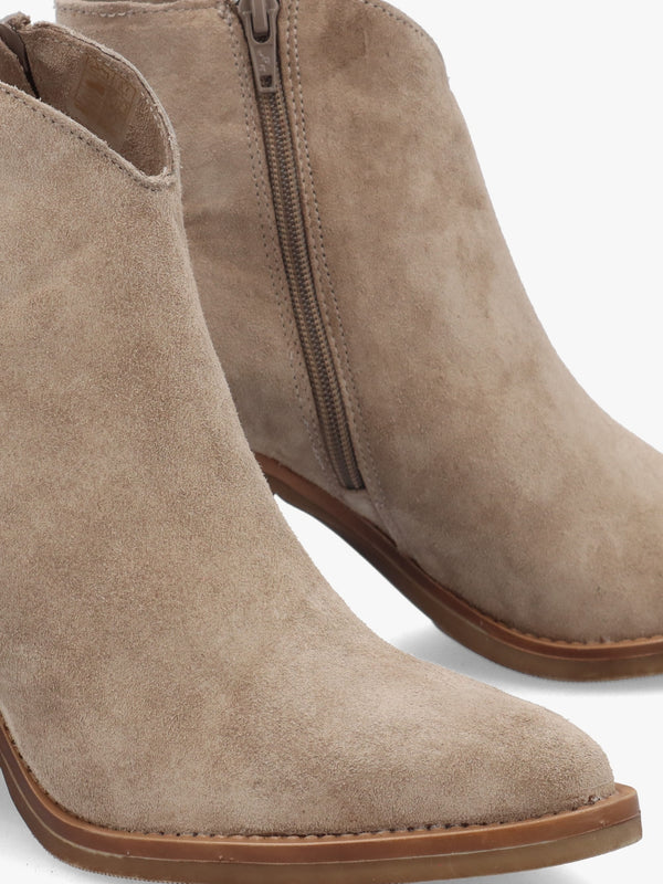 Lestern Taupe Suede Western Ankle Boots
