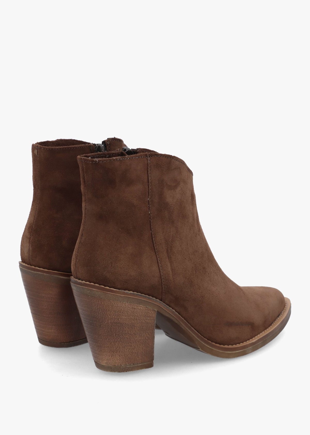 Lestern Brown Suede Western Ankle Boots