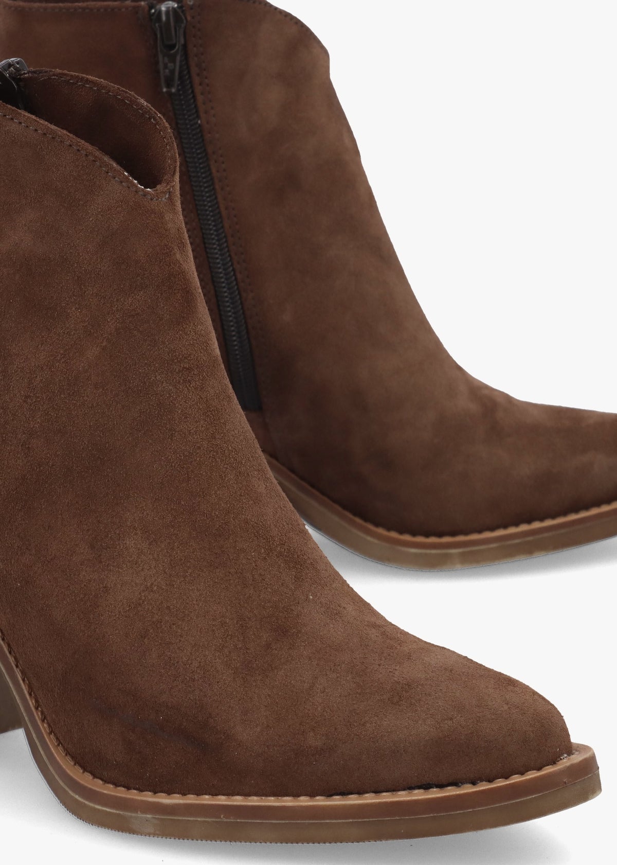Lestern Brown Suede Western Ankle Boots