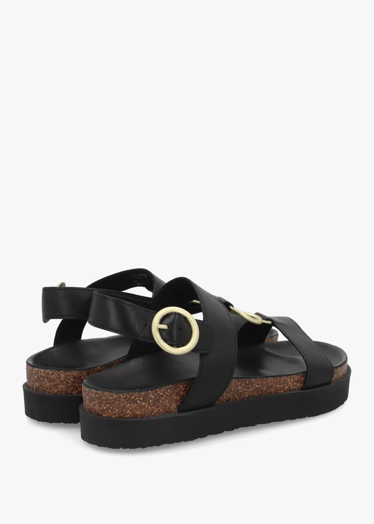 Gwen Black Leather Sandals