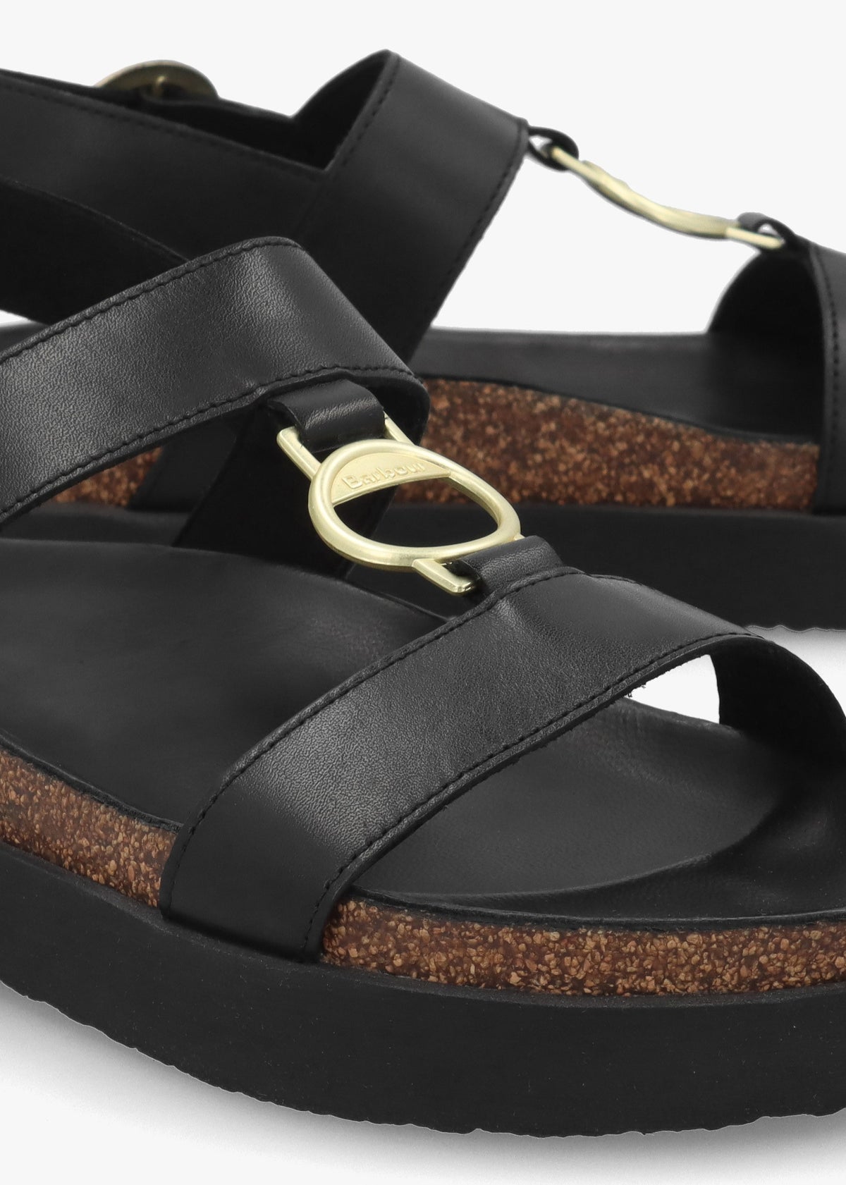 Gwen Black Leather Sandals