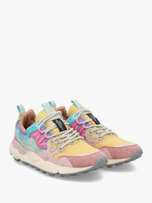 Women's Yamano 3 Pink Ocher Light Pink Suede & Nylon Trainers