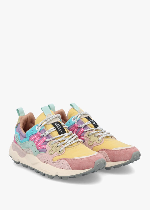 Women's Yamano 3 Pink Ocher Light Pink Suede & Nylon Trainers