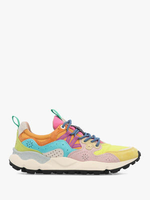 Women's Yamano 3 Yellow Light Lime Pink Suede Trainers