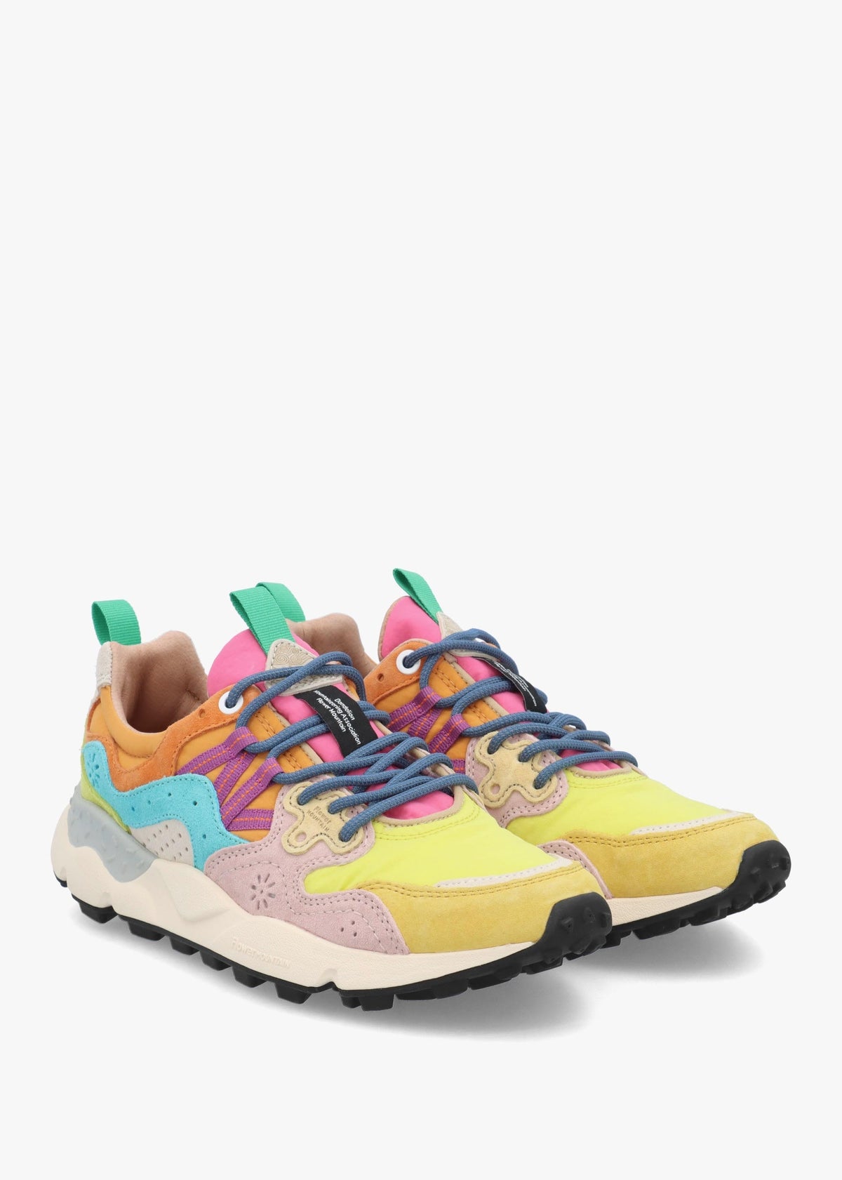 Women's Yamano 3 Yellow Light Lime Pink Suede Trainers