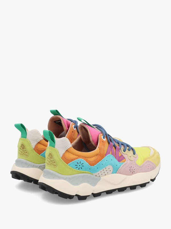 Women's Yamano 3 Yellow Light Lime Pink Suede Trainers