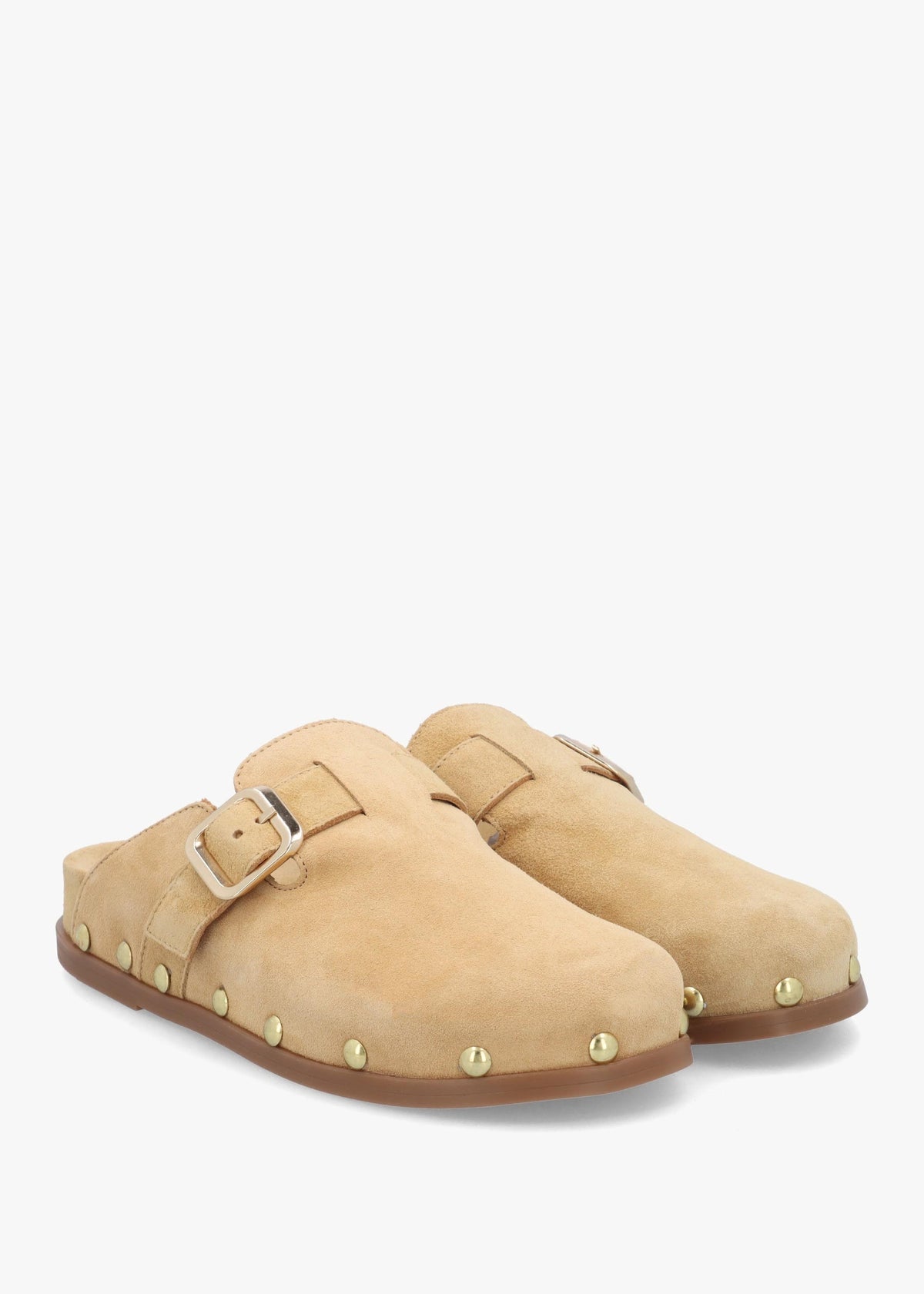 Ambur Beige Suede Mule Clogs