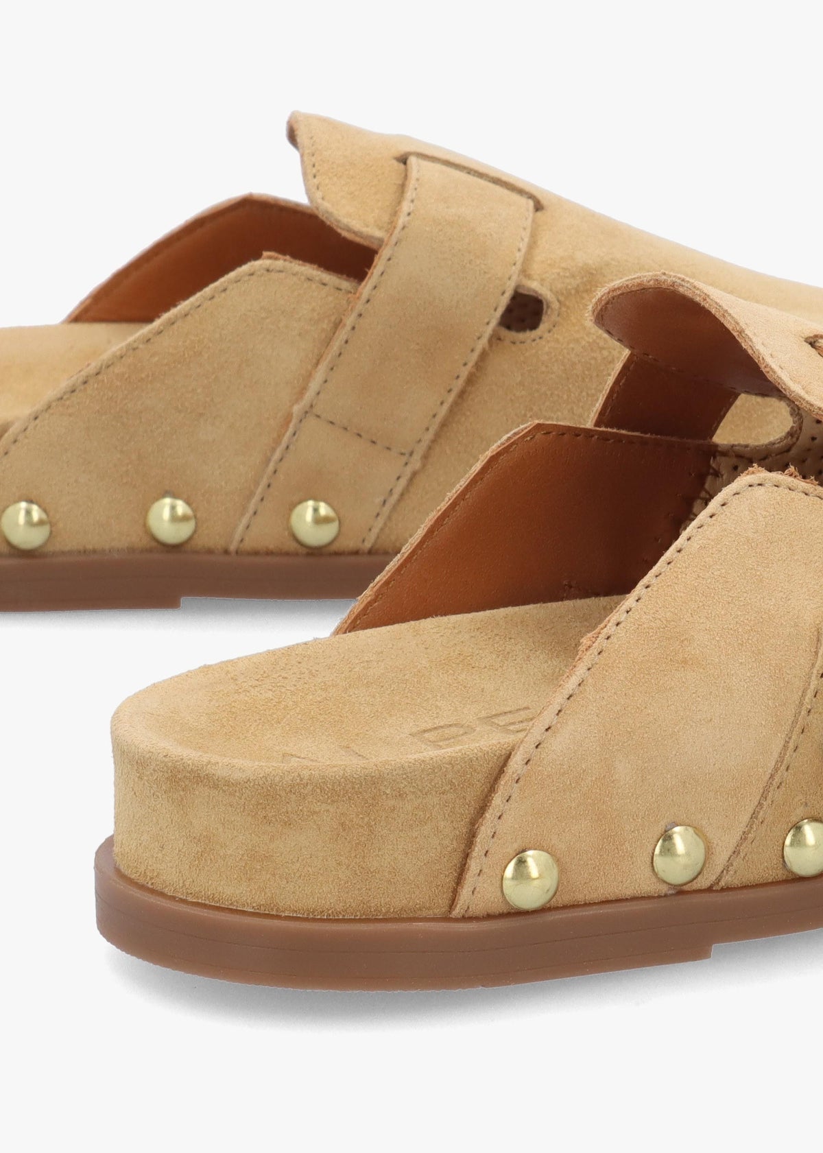 Ambur Beige Suede Mule Clogs
