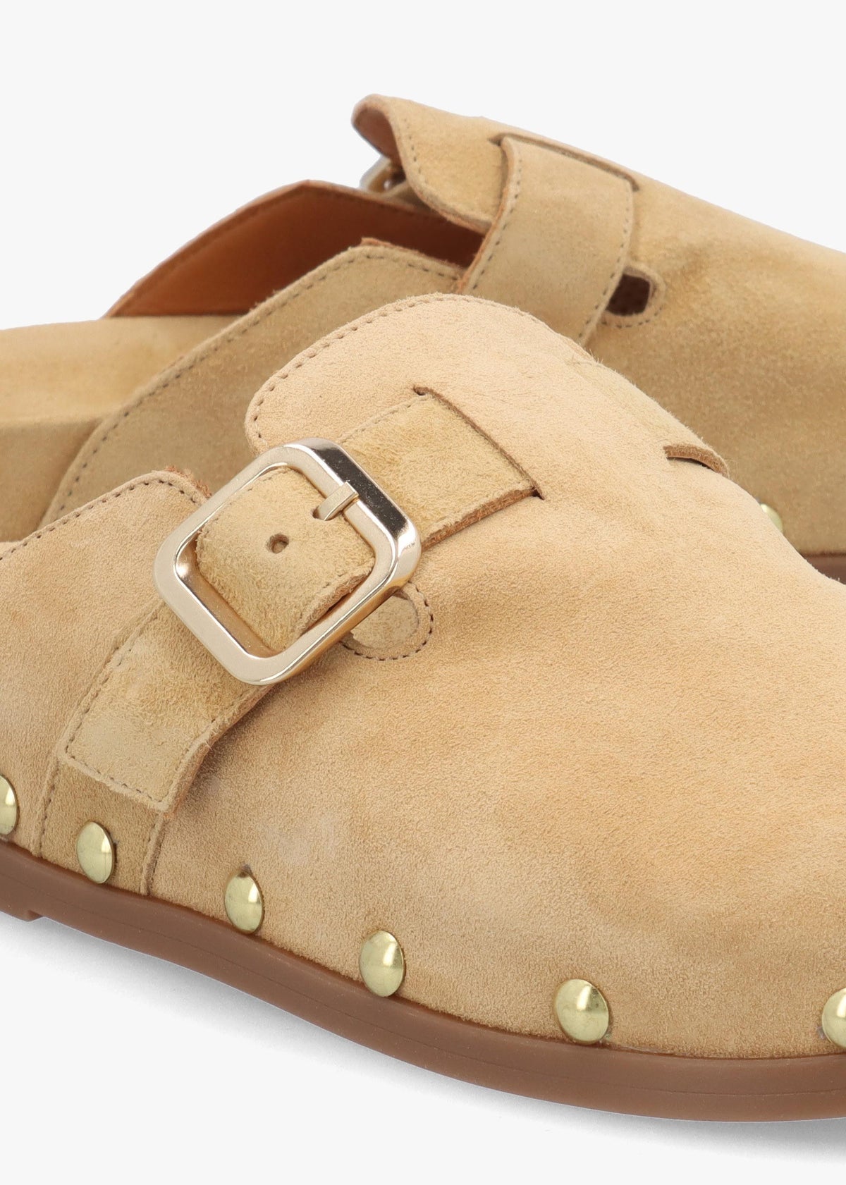 Ambur Beige Suede Mule Clogs