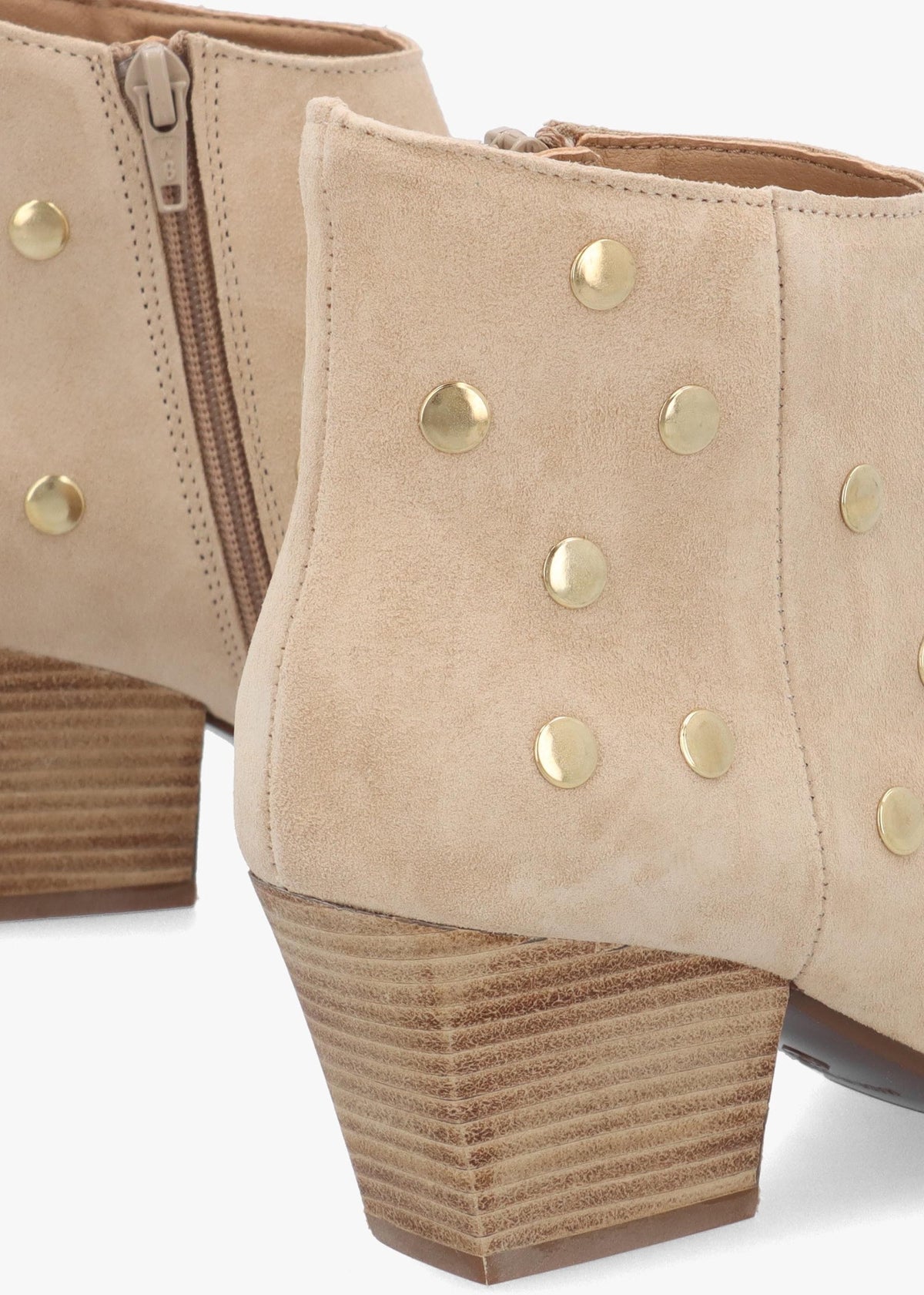 Alderfly Beige Suede Studded Western Ankle Boots