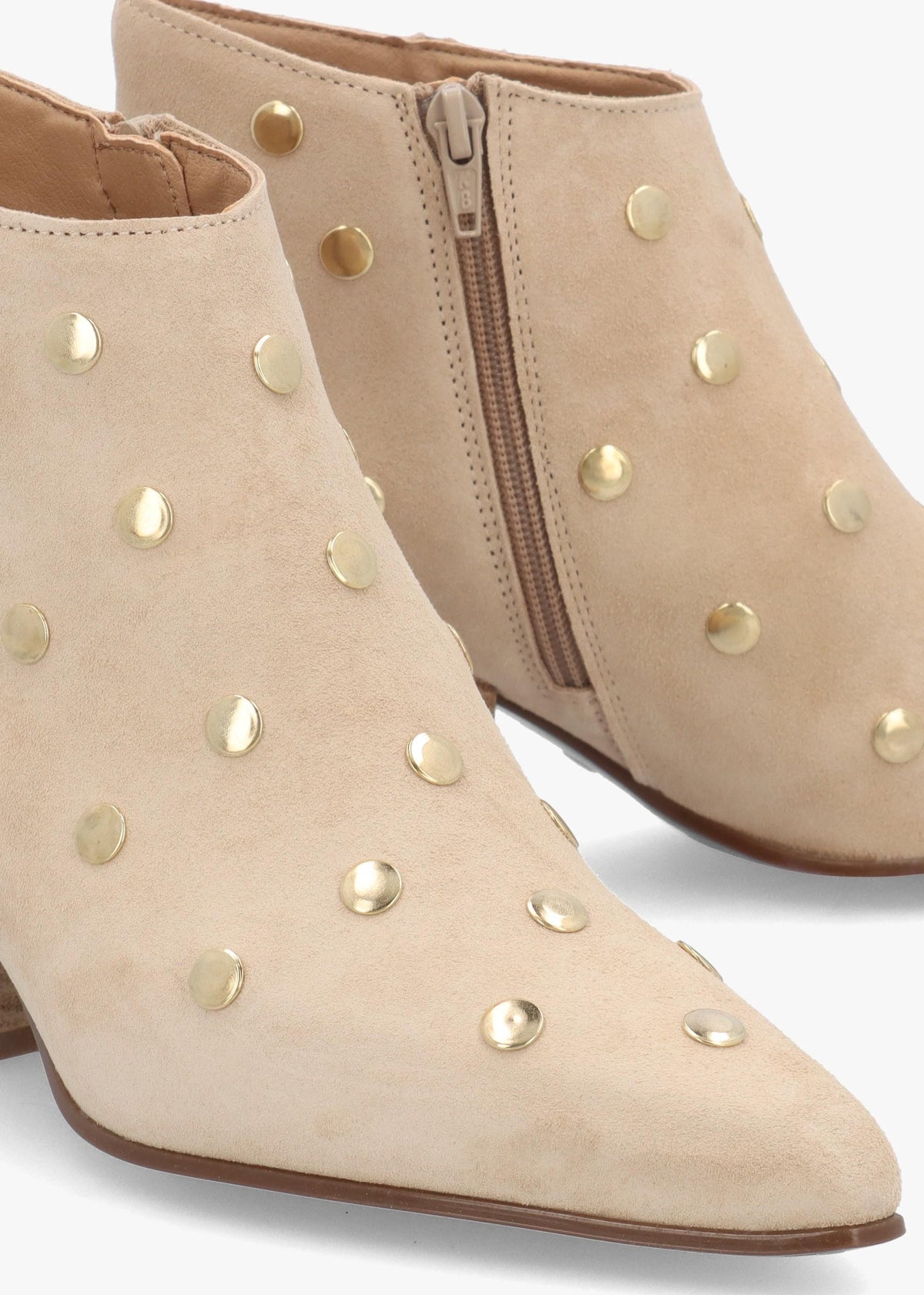 Alderfly Beige Suede Studded Western Ankle Boots