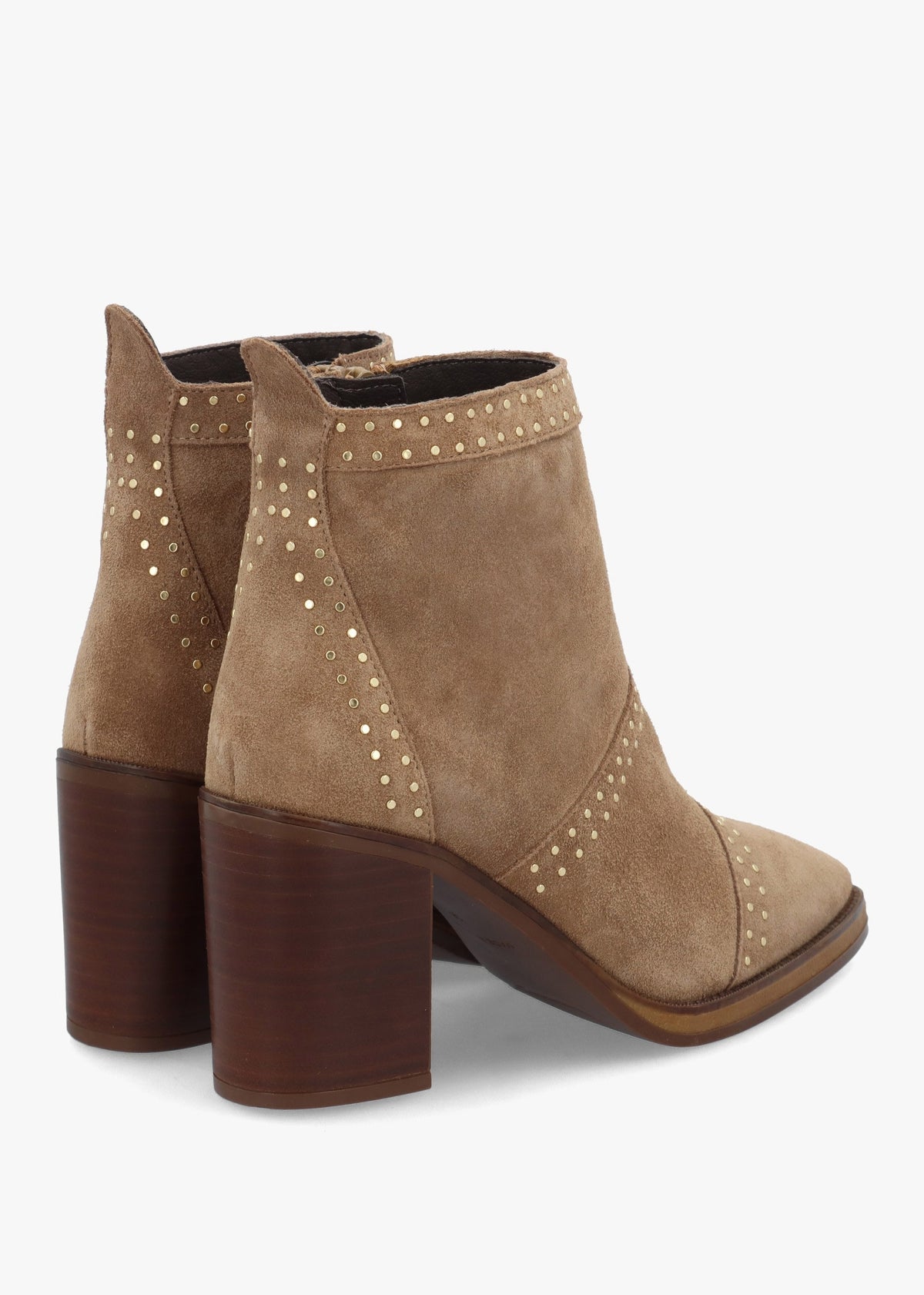 Albula Beige Suede Studded Ankle Boots