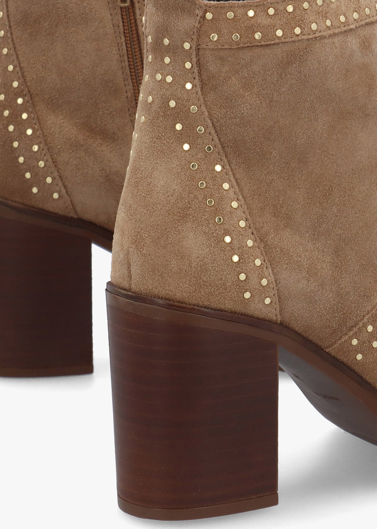 Albula Beige Suede Studded Ankle Boots
