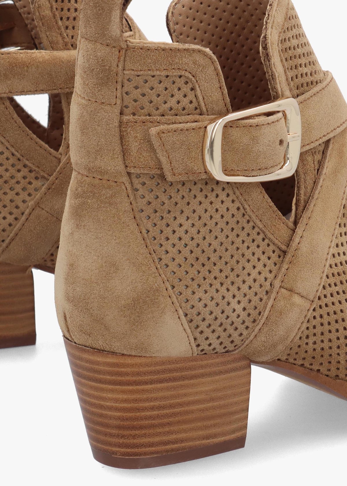 Alara Taupe Suede Cross Strap Western Ankle Boots
