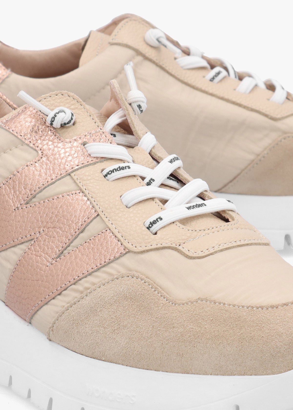 Odisei Beige Leopard Metallic Suede & Nylon Trainers