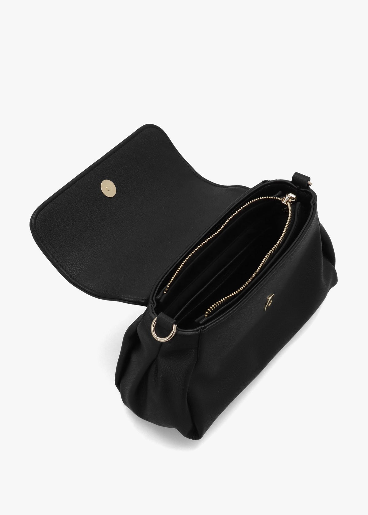 Dea Nero Front Flap Shoulder Bag