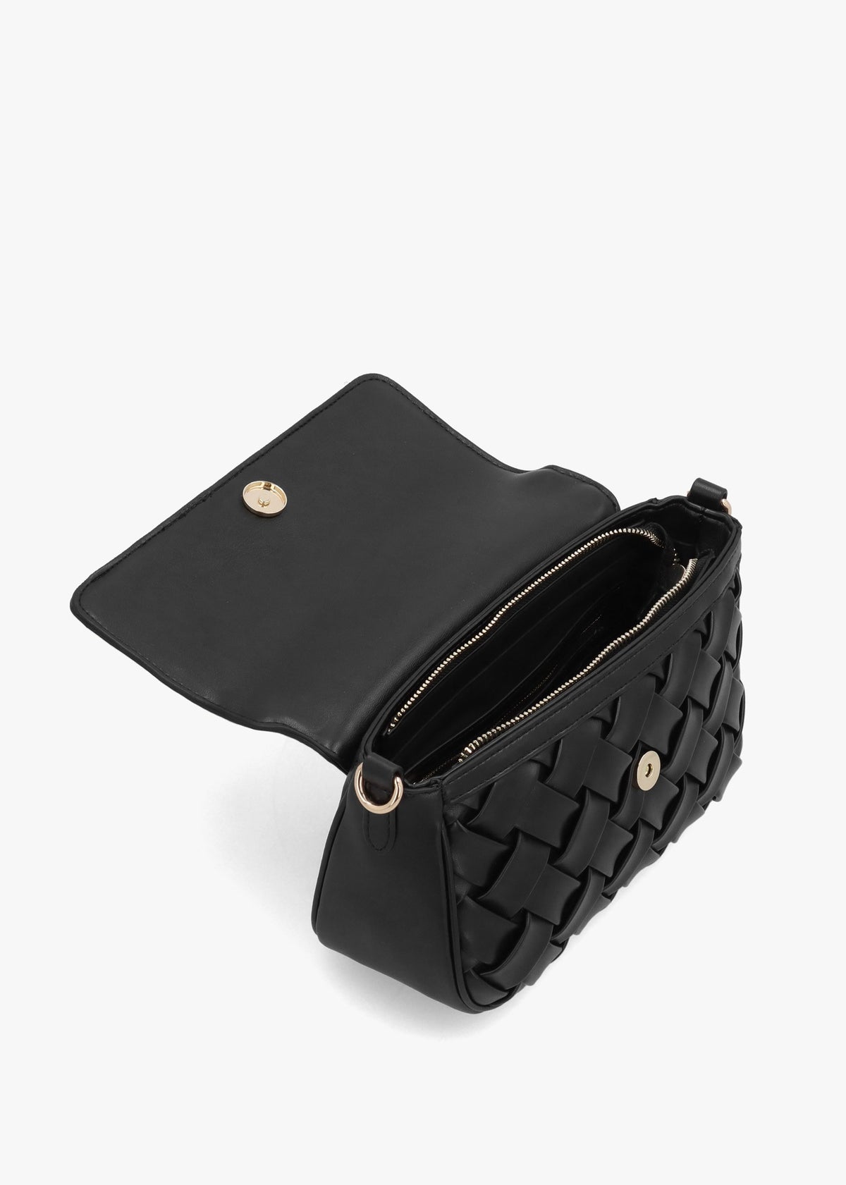 Ennis Nero Woven Shoulder Bag