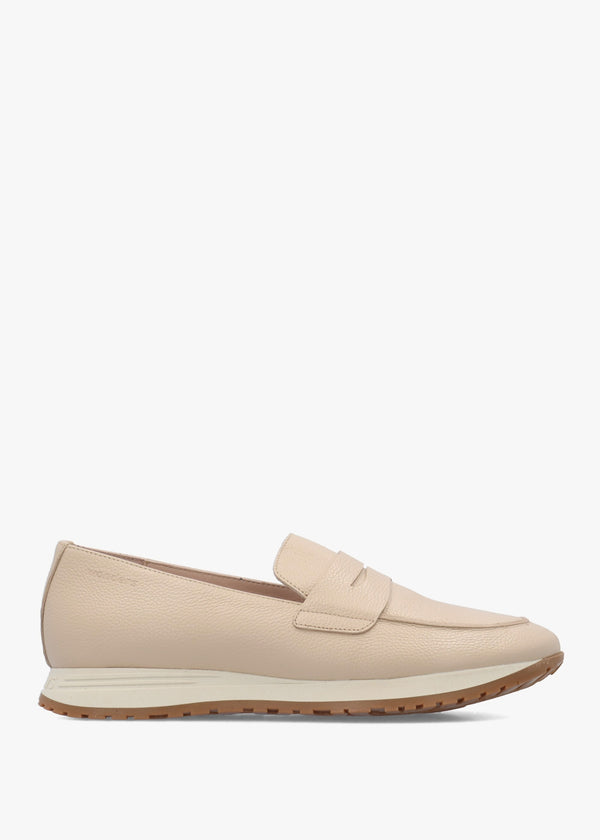 Towanda Beige Leather Loafers