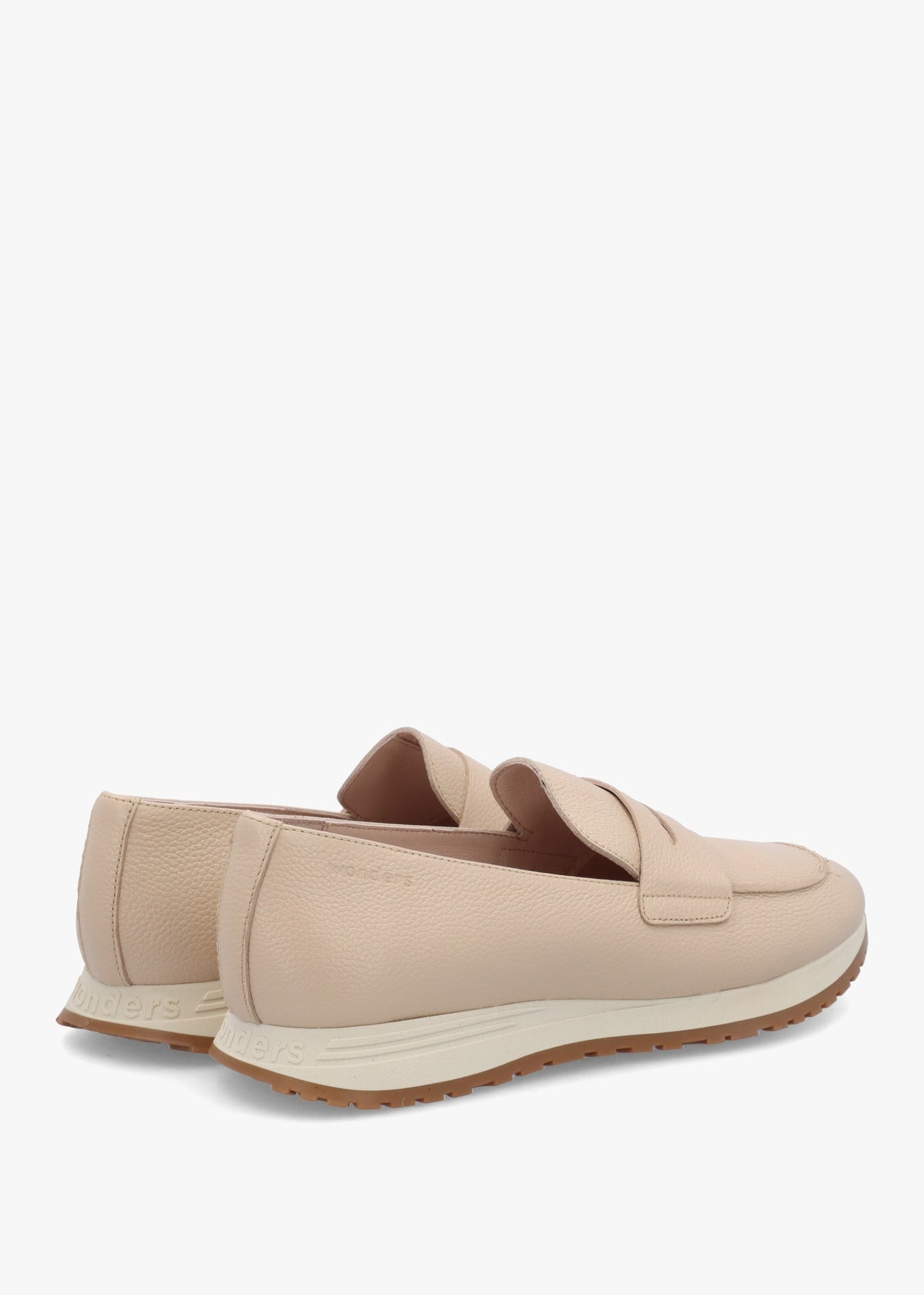 Towanda Beige Leather Loafers