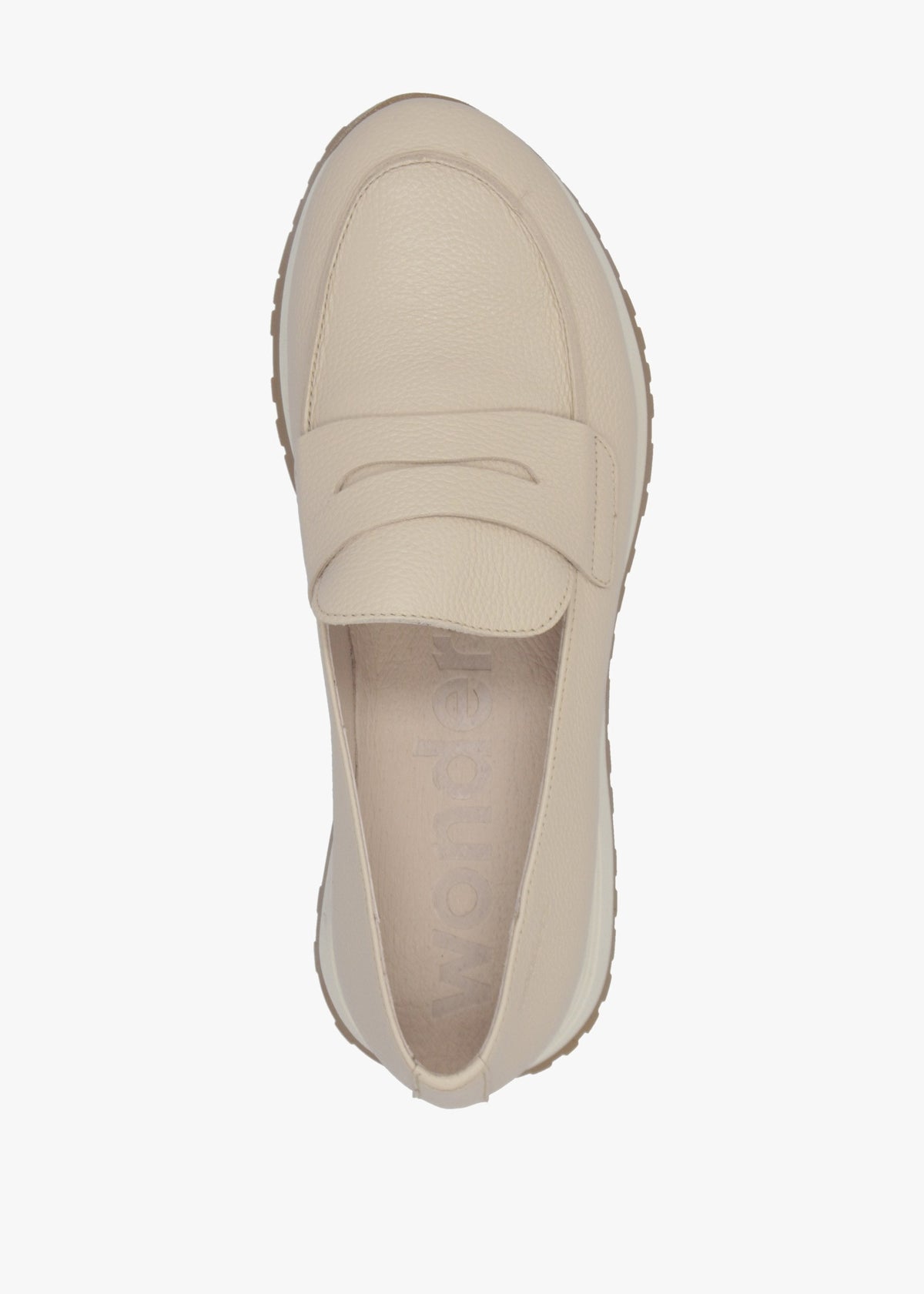Towanda Beige Leather Loafers