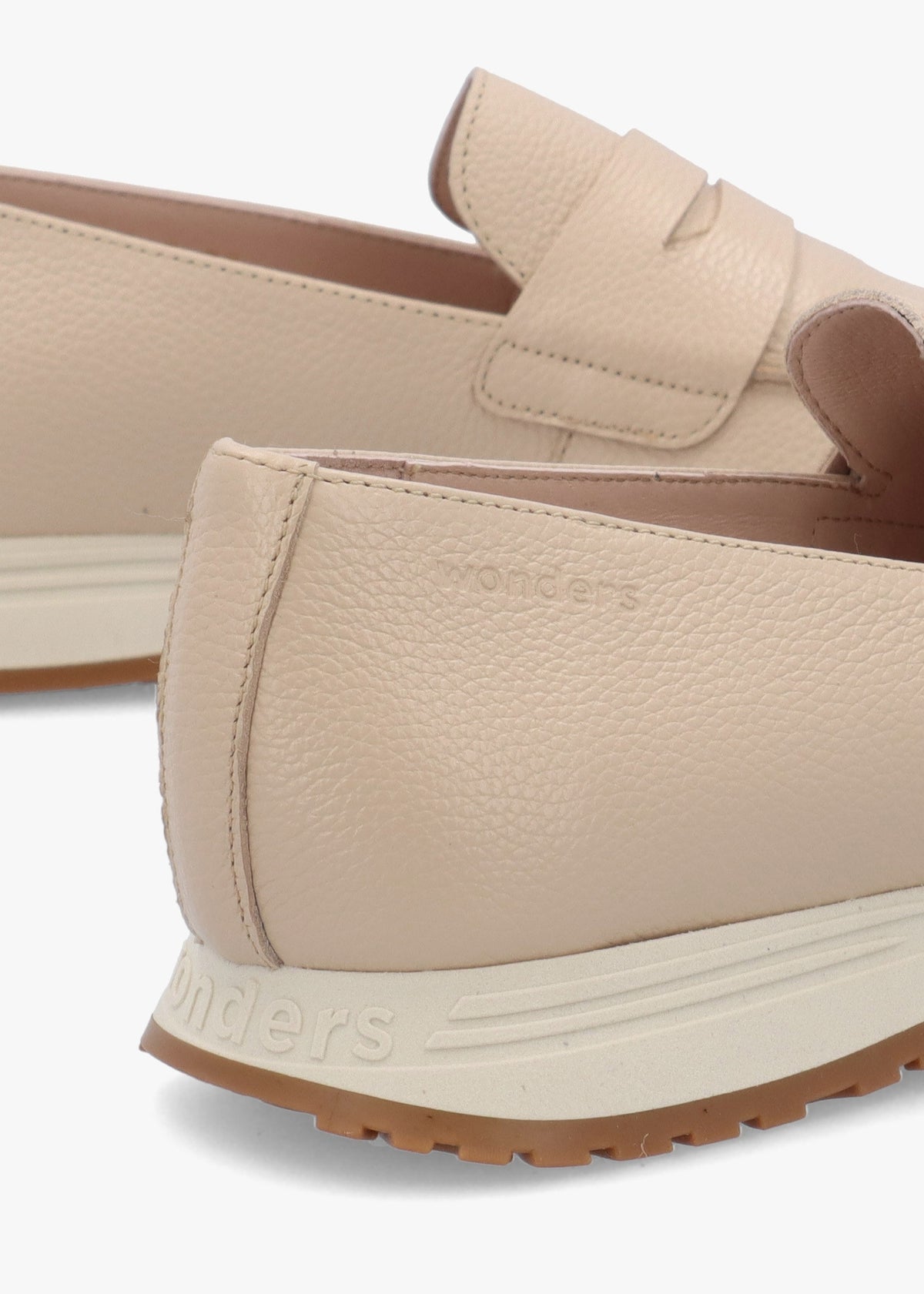 Towanda Beige Leather Loafers