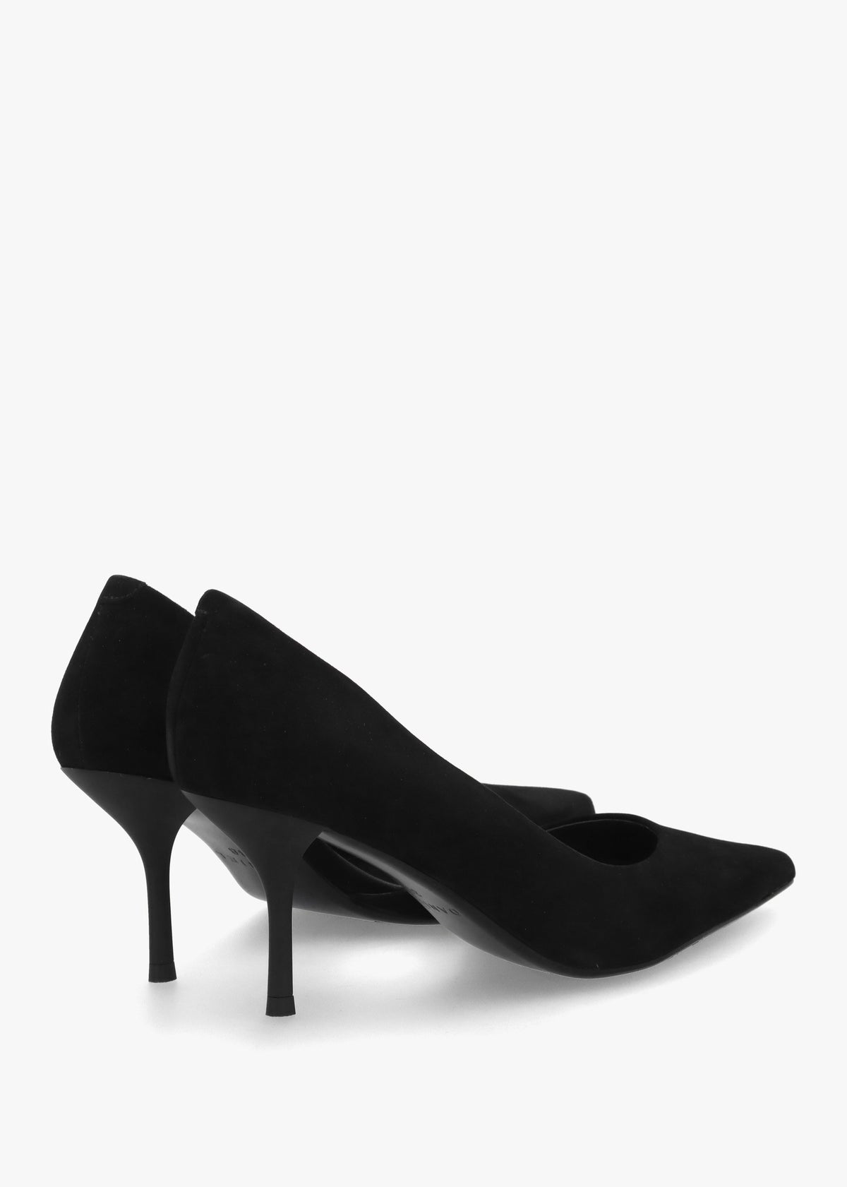 Emma D’Orsay Black Suede Mid Heel Court Shoes