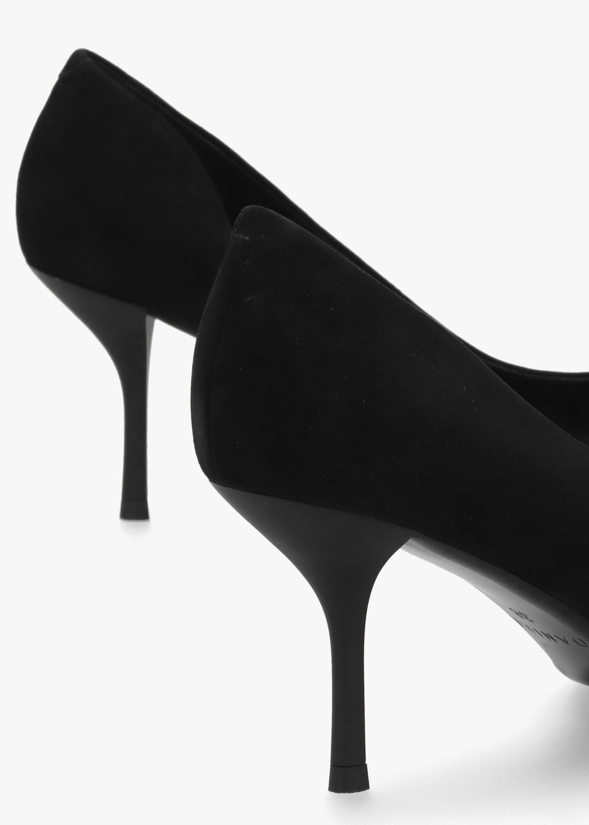 Emma D’Orsay Black Suede Mid Heel Court Shoes