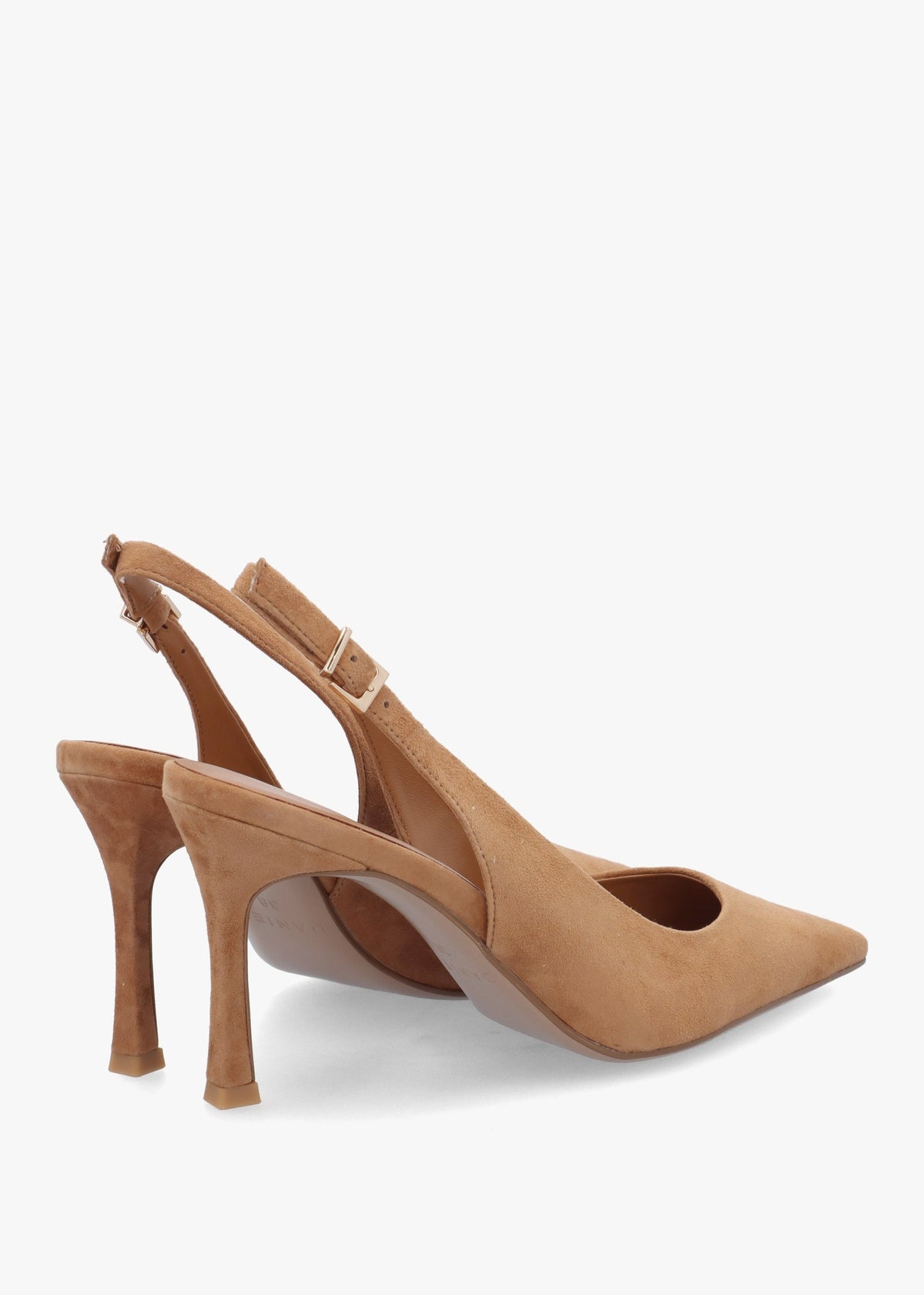 Enjoy Tan Suede Mid Heel Sling Back Court Shoes