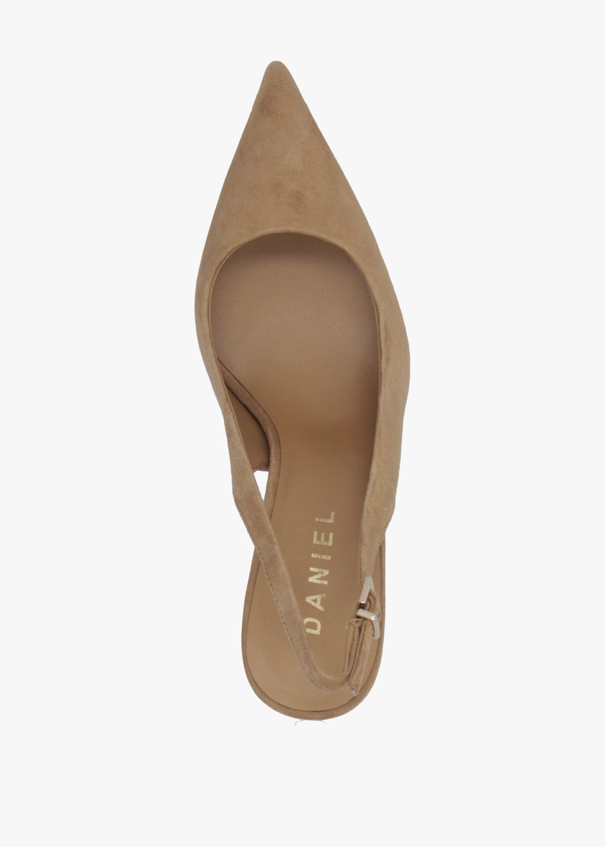 Enjoy Tan Suede Mid Heel Sling Back Court Shoes