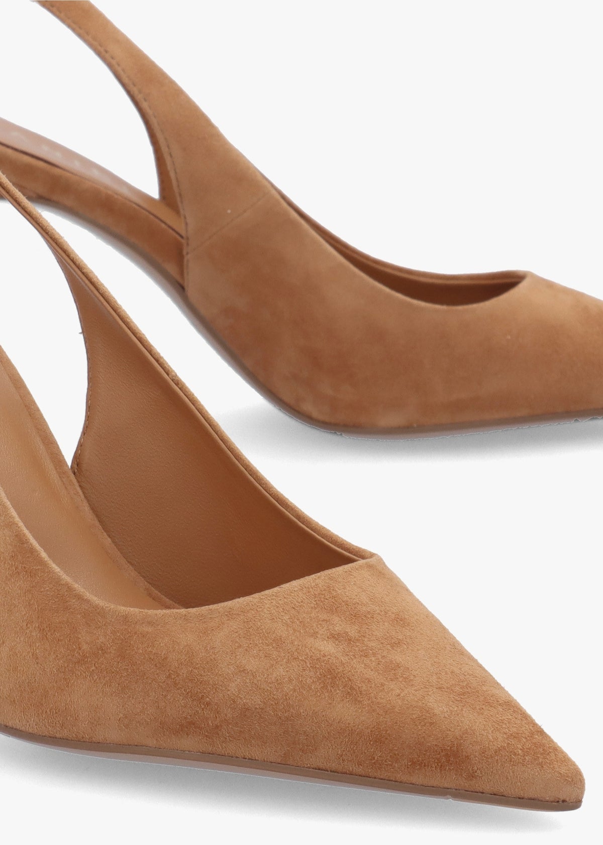 Enjoy Tan Suede Mid Heel Sling Back Court Shoes