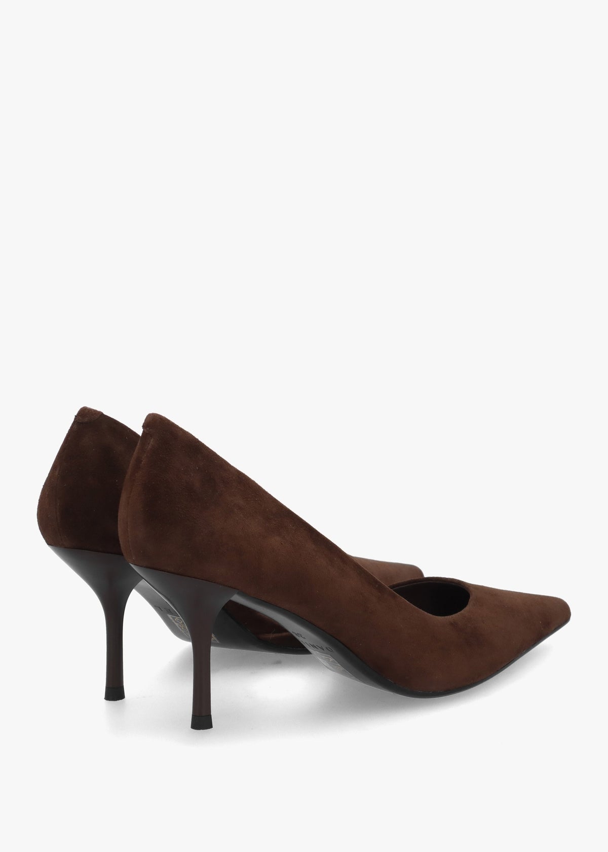 Emma D’Orsay Brown Suede Mid Heel Court Shoes