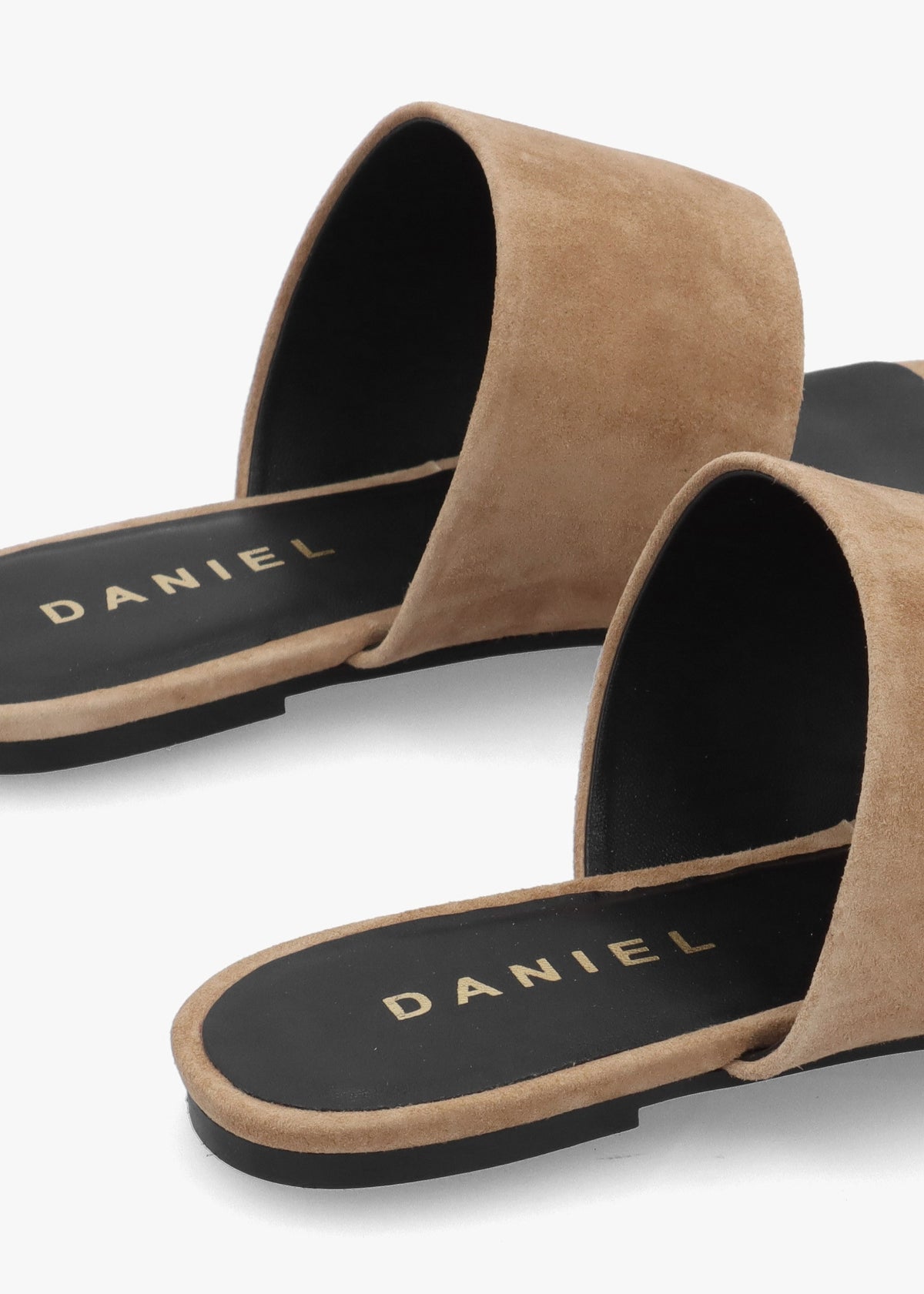 Eloop Beige Suede Ring Toe Post Flat Sandals